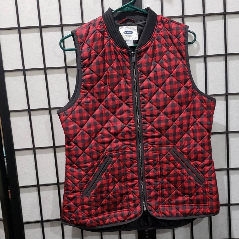 Old Navy Buffalo Plaid Zip Up Vest